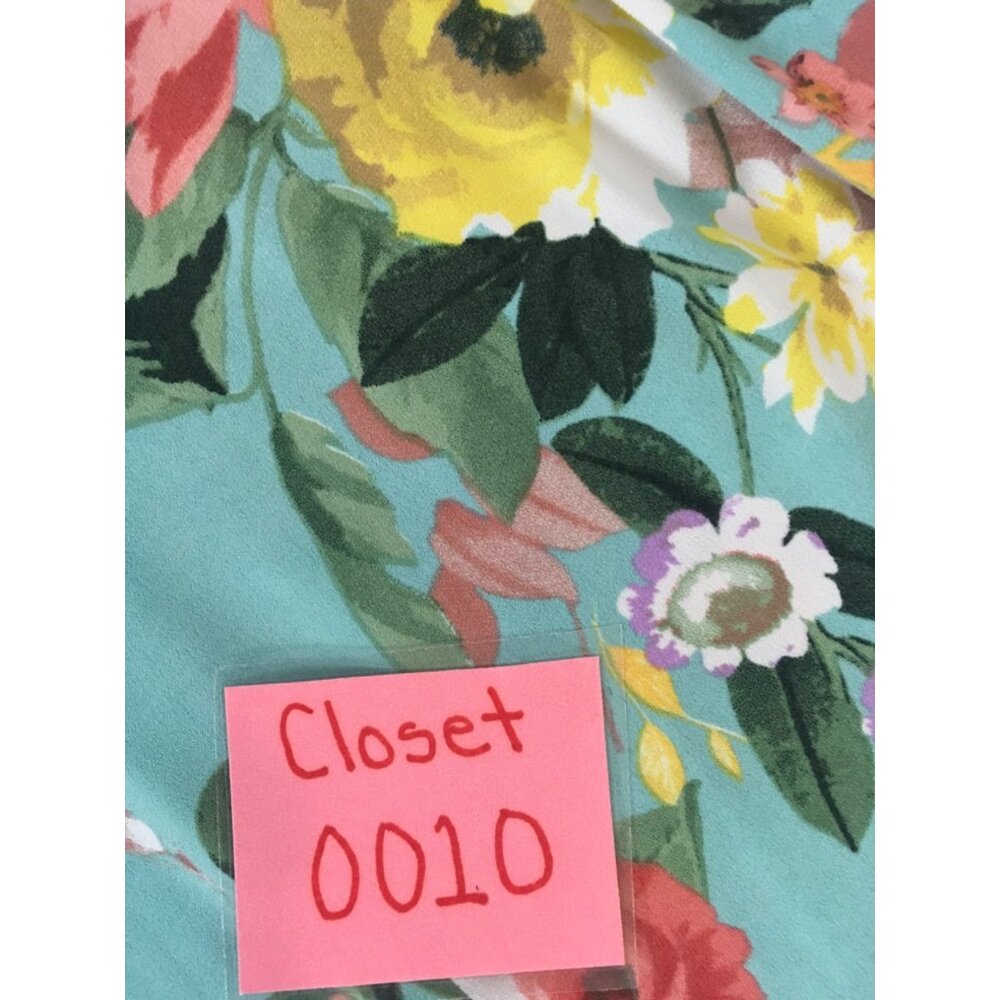 My Bump Luke 2:40 Dress Women Size XL Blue w Pink Yellow Flowers Pleated Waist - Picture 11 of 11